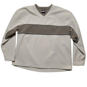 Vintage 90's Cheetah Men's XL Sweater Sweatshirt Beige Stripe V-Neck Long Sleeve